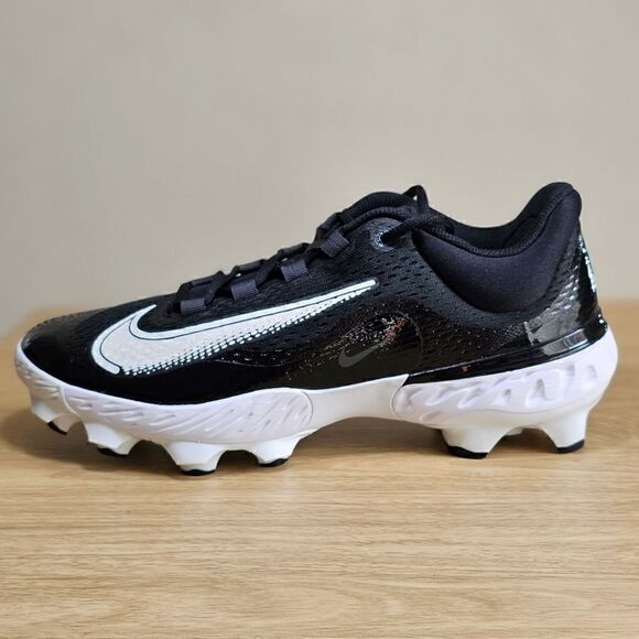 Nike Alpha Huarache Elite 4 Low MCS Baseball Cleats Shoes Black White Size 12